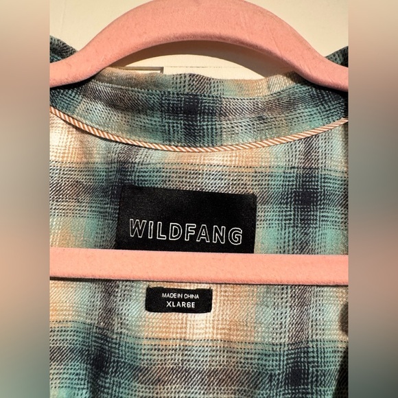 Wildfang Essential Shirtdress Ombre Plaid Blue Long Sleeve Flannel Size XL EUC - Picture 5 of 9